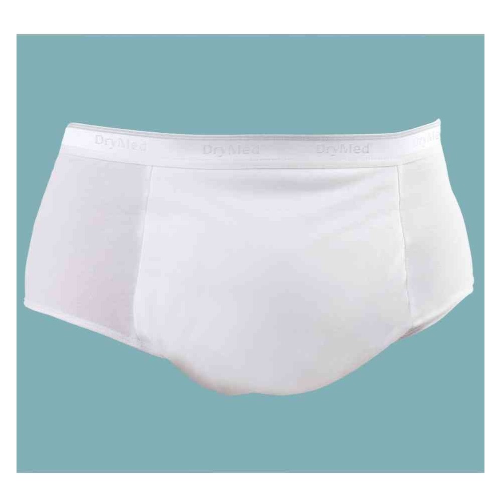 Slipy męskie wielokrotnego użytku na nietrzymanie moczu (inkontynencję stopnia 2 i 3)  z warstwami chłonnymi BIAŁE DryMed